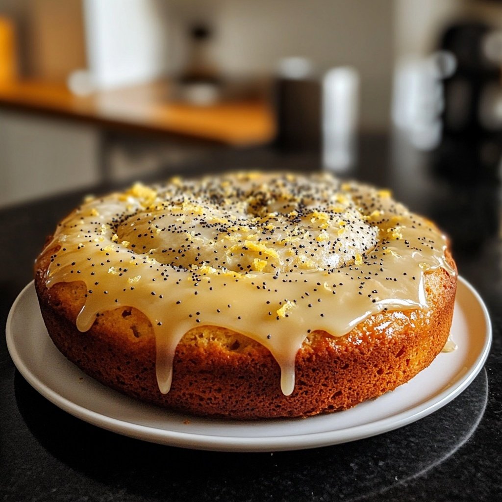 Zitronenkuchen mit Mohn