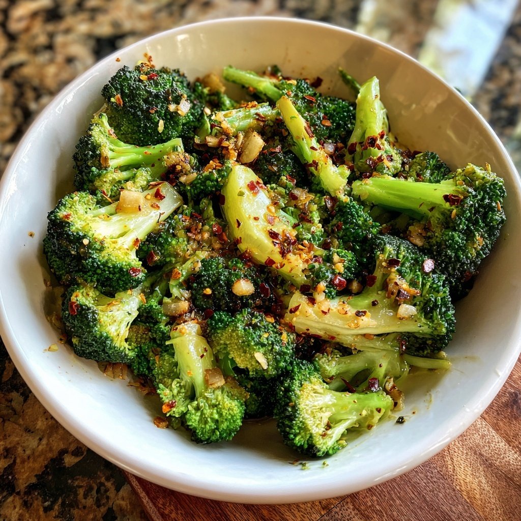 Brokkoli Pfanne Mit Knoblauch Öl