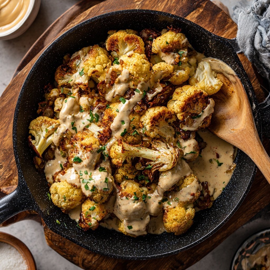 Blumenkohl Pfanne Mit Erdnuss Sauce