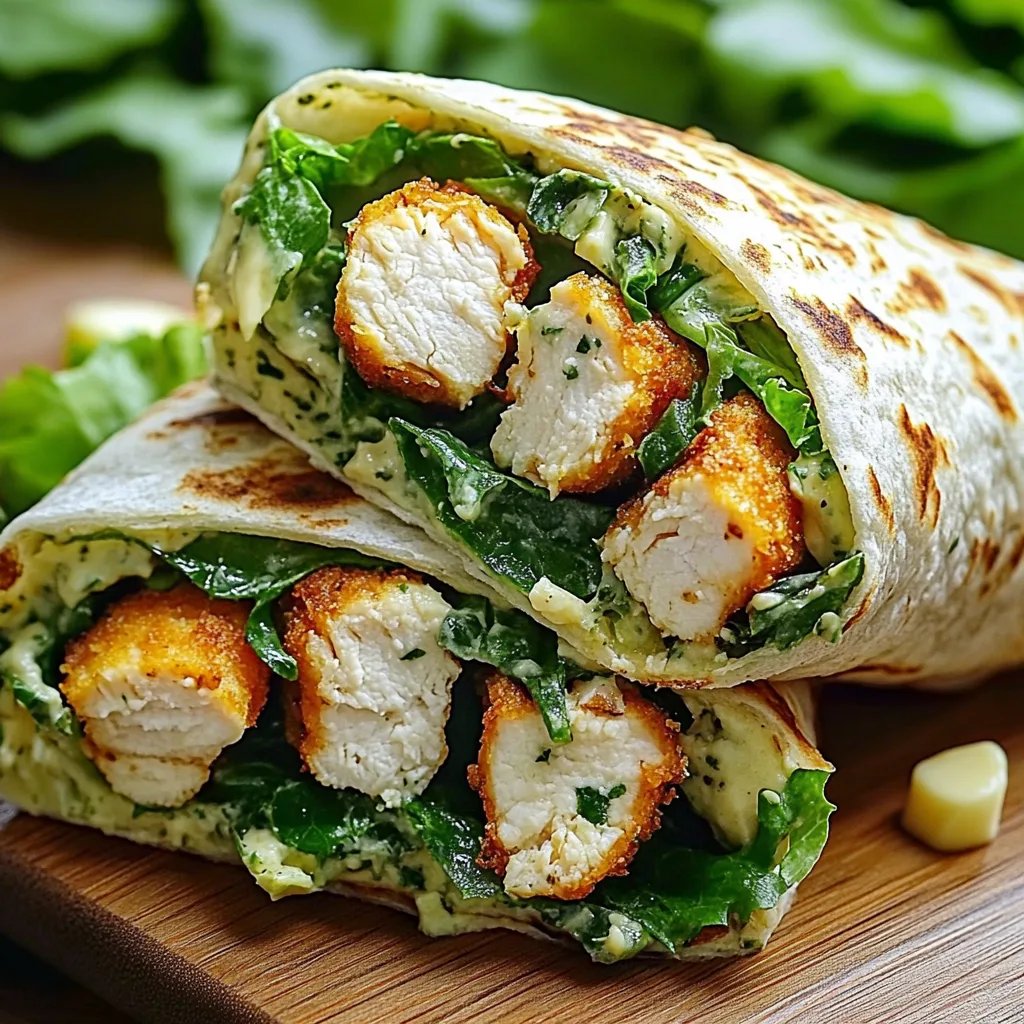 Knuspriger Chicken Caesar Wrap