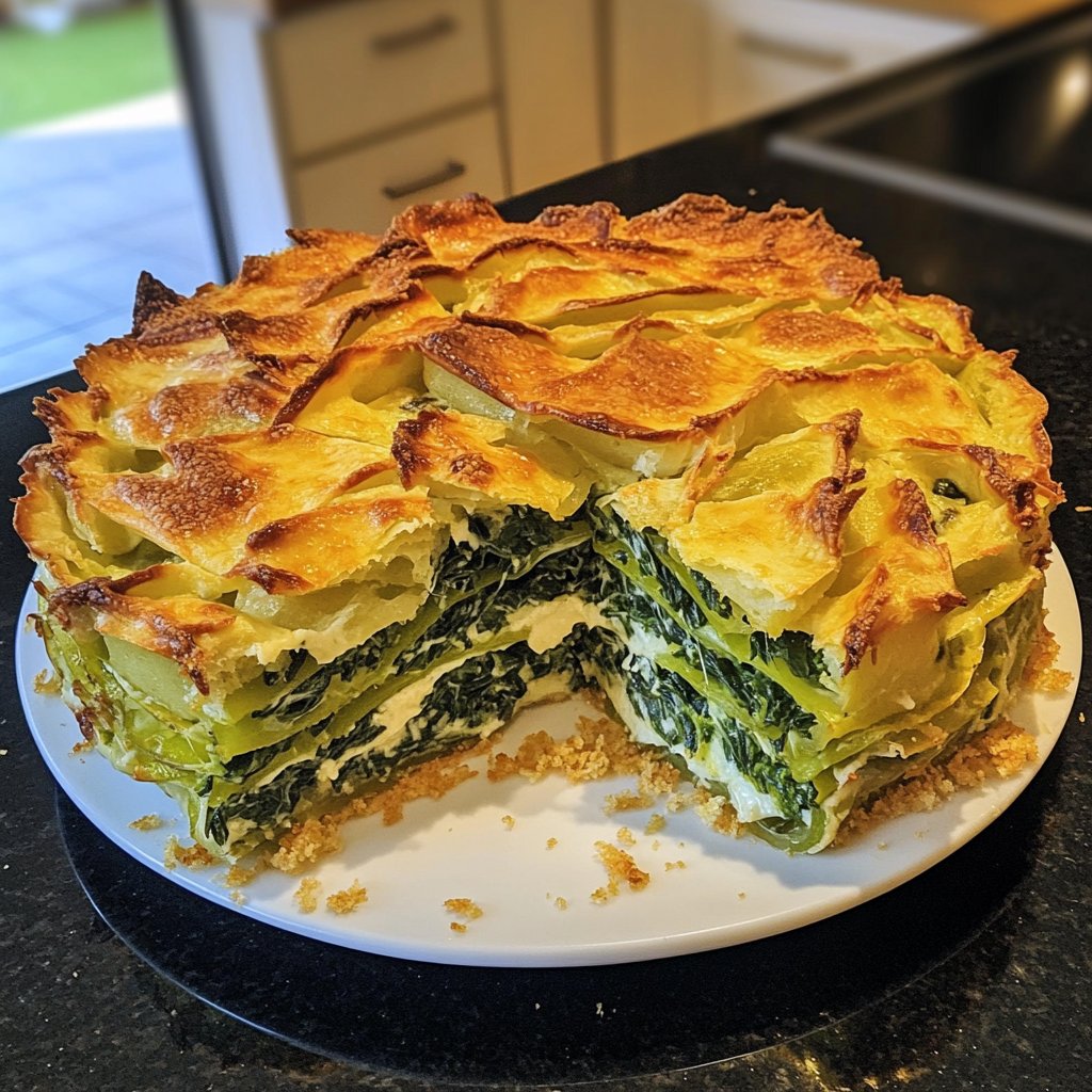 Kartoffelauflauf mit Spinat