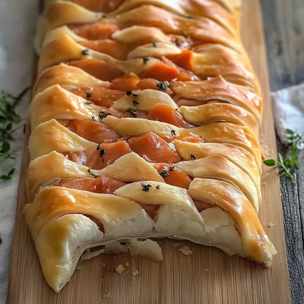 Lachsstrudel mit Blätterteig