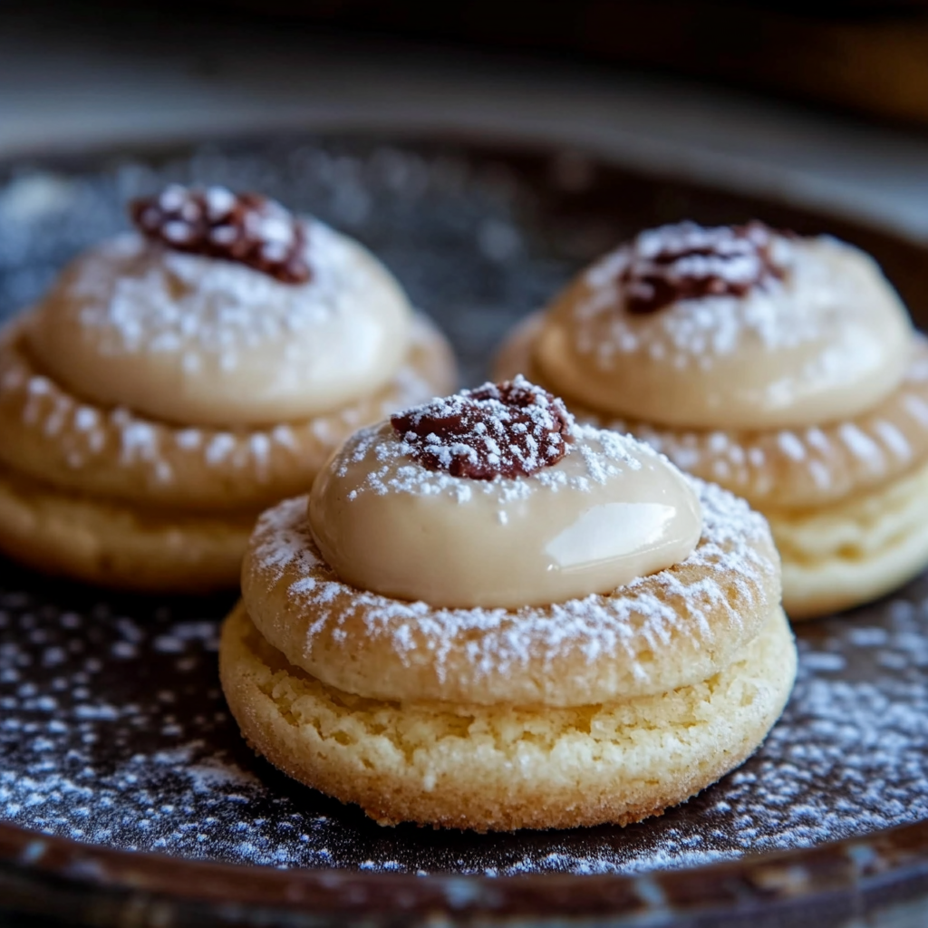 Kokosplätzchen mit weißer Schokoladenfüllung