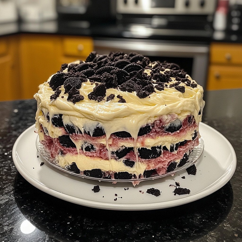 Himbeer-Oreo-Dessert