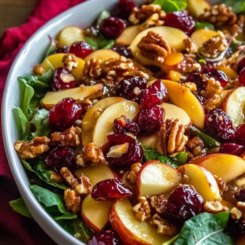 Erfrischender knackiger Apfel-Cranberry-Walnuss-Salat