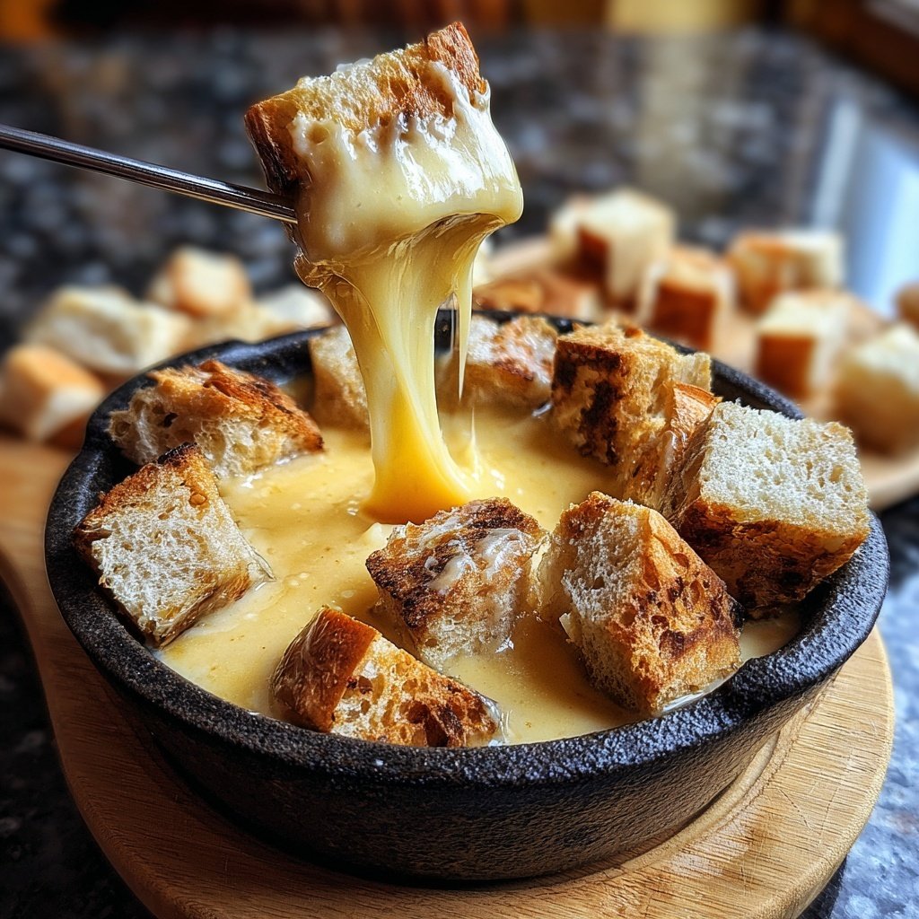 Fondue mit Gruyère und Emmentaler