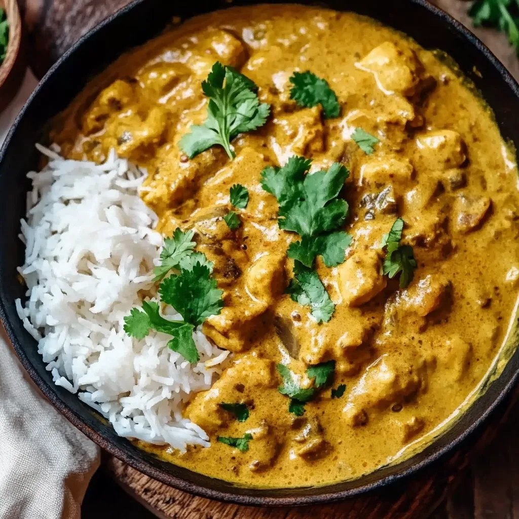 Curry-Geschnetzeltes mit Reis