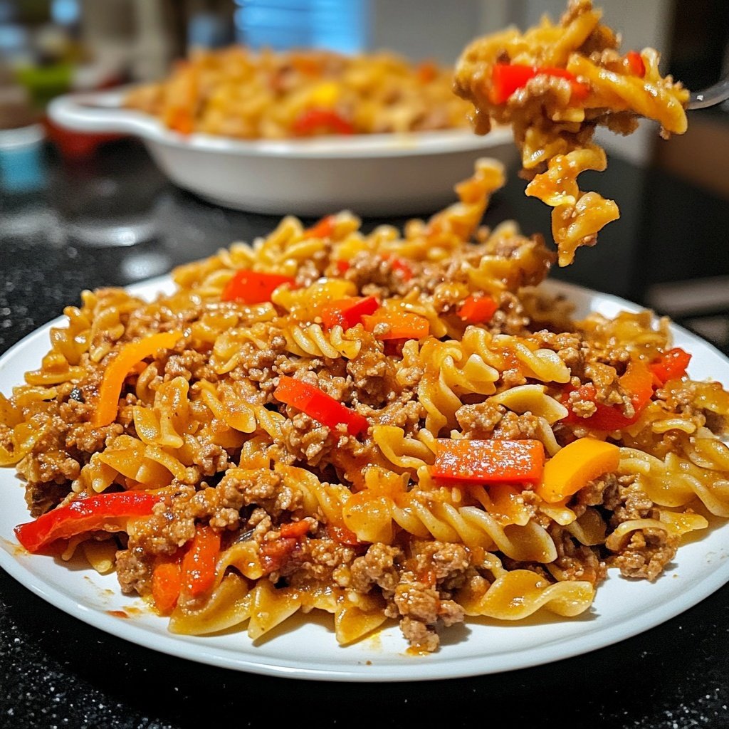 Hackfleisch Nudel Pfanne