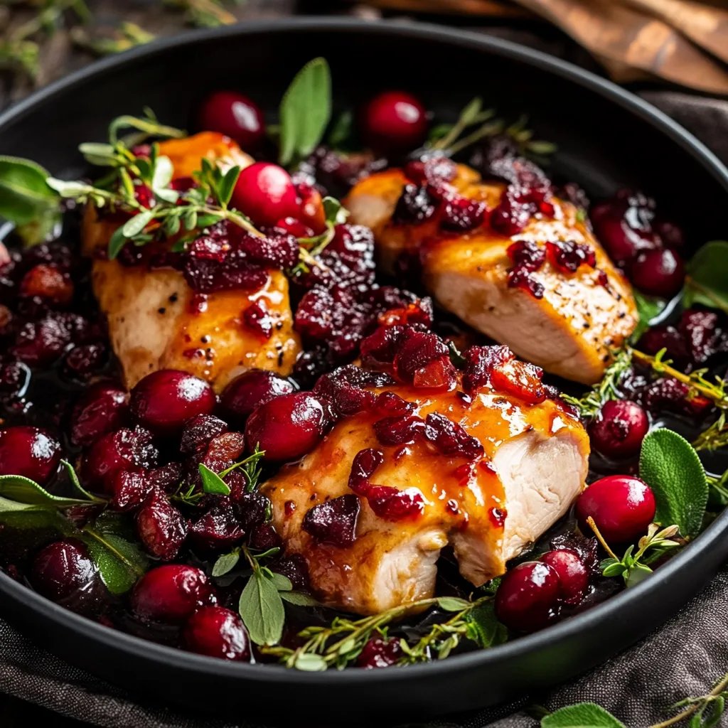 Pfannen-Hähnchen mit Cranberry und Orange