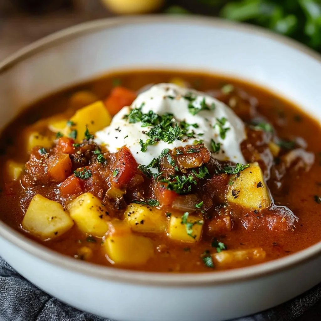 Kartoffelgulasch mit Paprika