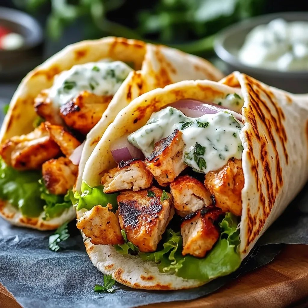 Hähnchen-Gyros mit Feta-Tzatziki