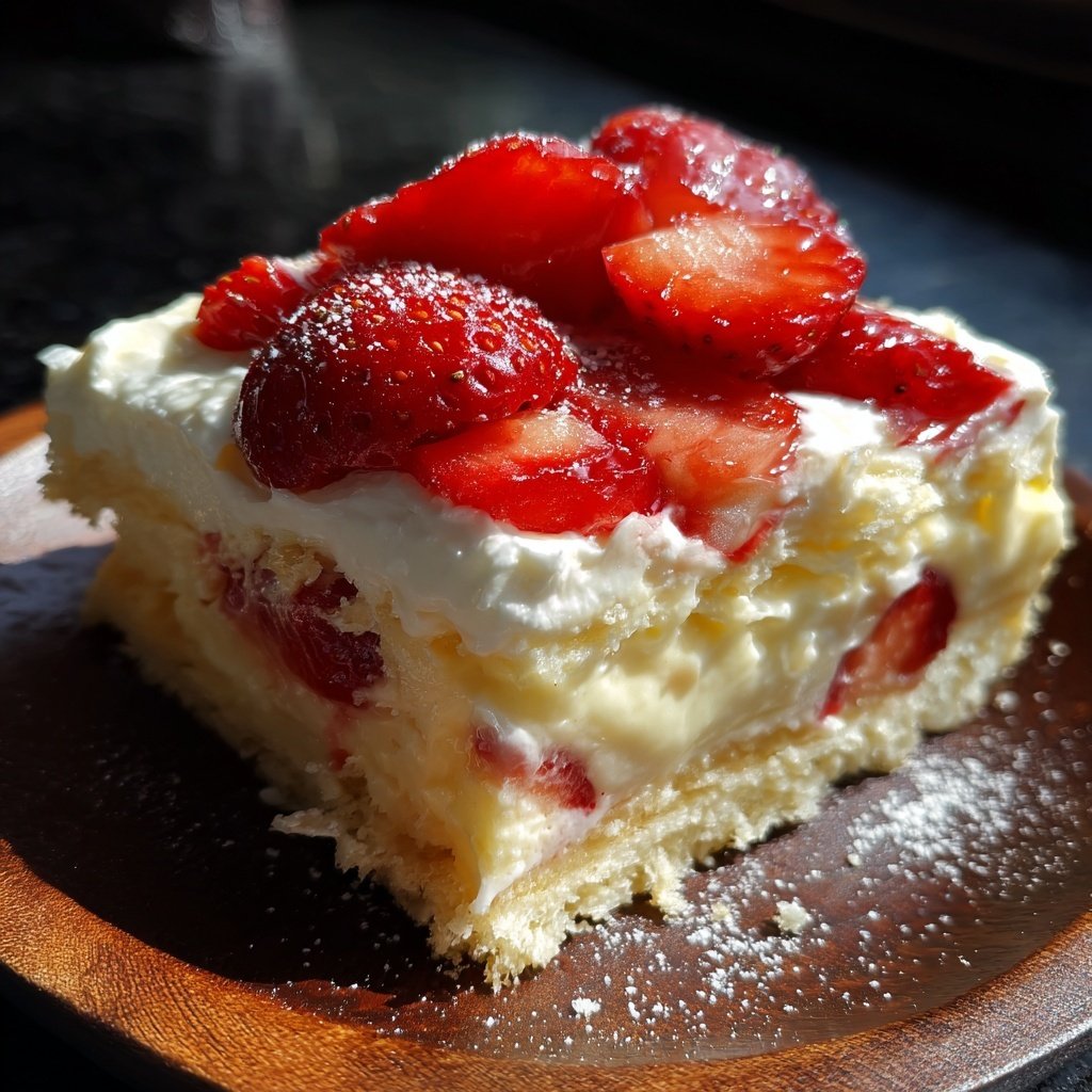 Erdbeer Pudding Schnitten