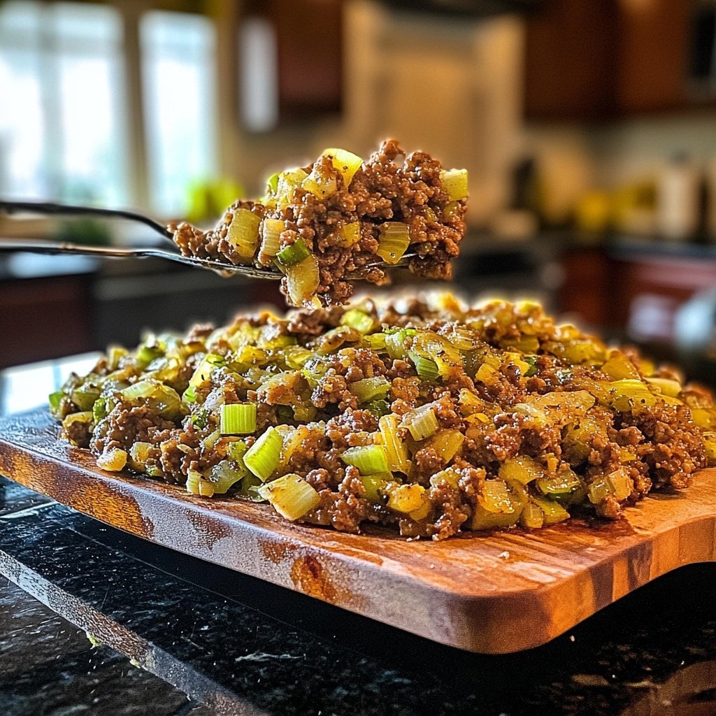 Hackfleisch Pfanne mit Lauch