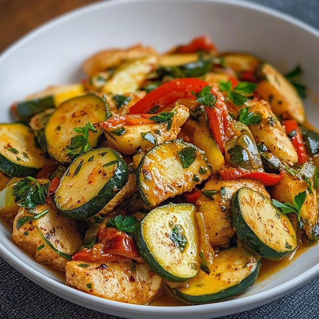 Paprika-Zucchini-Sahne-Hähnchen