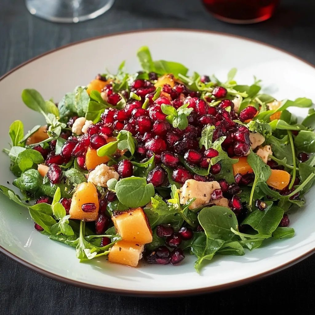 Feldsalat mit Granatäpfeln und Pinienkernen