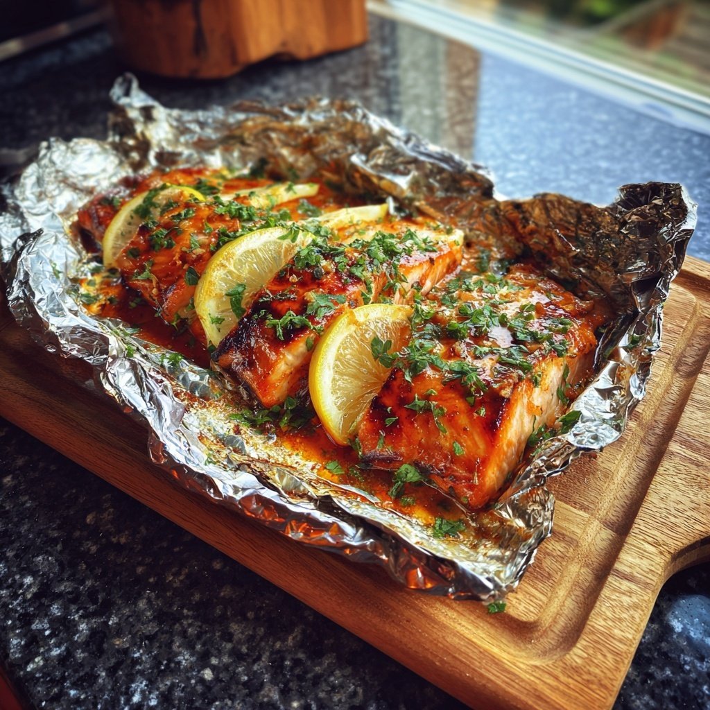 BBQ Lachs in Alufolie